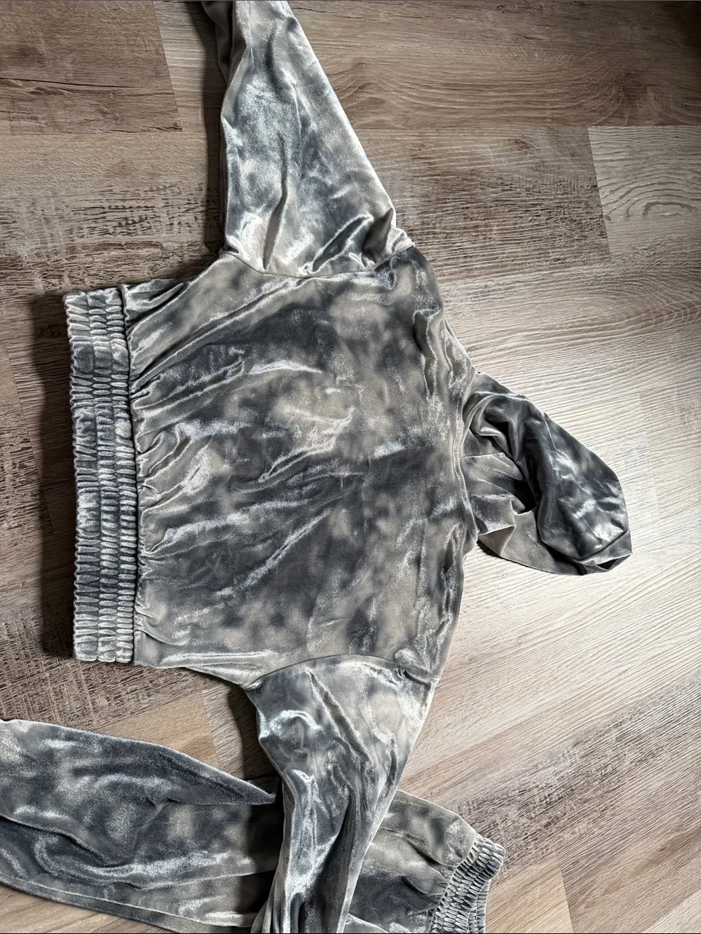 Nike Kids Velour Hoodie & Joggers Set - Gray Tie-Dye